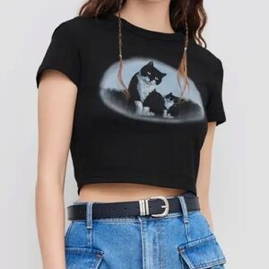 Cat Crop Top NWOT